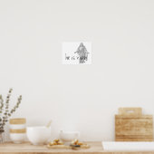 Er ist zu Ostern erhöht, um moderne Schwarz-weiße Poster (Küche)