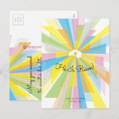 Er ist zu Ostern Gruß. Feiertagspostkarte (Vorne/Hinten)