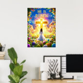 Er ist zu Ostern Jesus auferstanden Poster (Heimbüro)