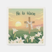 Er ist zu Ostern Sonnenaufgang Papier Napkin Serviette (Vorderseite)