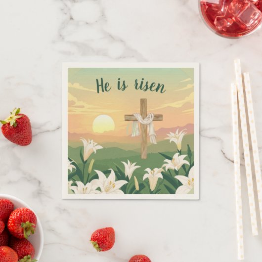 Er ist zu Ostern Sonnenaufgang Papier Napkin Serviette (Beispiel)