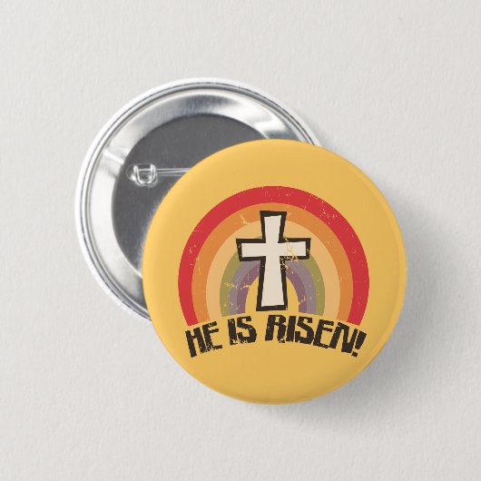 Er ist zu Zeiten religiöser Oster Button (Vorne & Hinten)