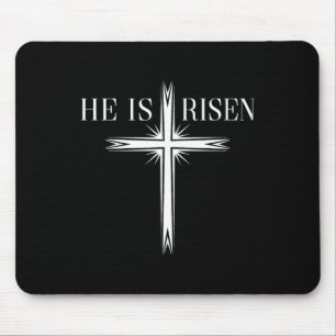 Er ist zum heiligen Christkreuz zum glücklichen Os Mousepad