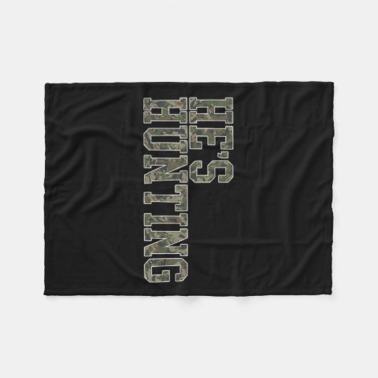 Er jagt Ehefrau Enten Jagd Ehefrau Hirsche Jagd W Fleecedecke (Vorderseite (Horizontal))