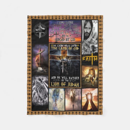 Er kam als Lamm zum Lamm Gottes Löwen Judas Fleecedecke (Vorderseite)