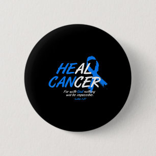 Er kann Krebs Ataxie Awareness Month Geschenk Blu  Button