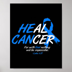 Er kann Krebs Ataxie Awareness Month Geschenk Blu Poster