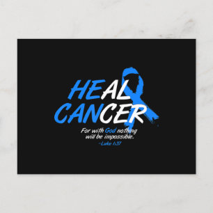 Er kann Krebs Ataxie Awareness Month Geschenk Blu Postkarte