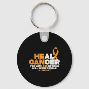 Er kann Krebs heilen Orangen Ribbon Leukämie Aware Schlüsselanhänger
