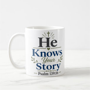 Er kennt deine Geschichte Inspirierender Psalm-Ver Kaffeetasse