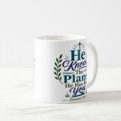 Er kennt die Pläne, die er für dich hat, christlic Kaffeetasse (VorderseiteRechts)