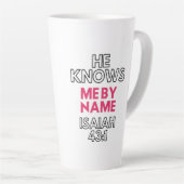 ER KENNT MICH MIT DEM NAMEN ISAIAH 43:1 MILCHTASSE (Rechte Ecke)