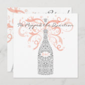 Er knallte die Frage - Silber u. Pfirsich Einladung (Vorne/Hinten)