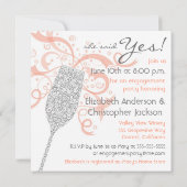 Er knallte die Frage - Silber u. Pfirsich Einladung (Rückseite)