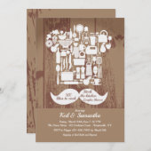 Er kocht gerne Brautparty Einladung (Vorne/Hinten)