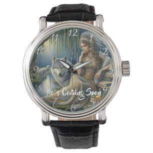 ER KOMMT BALD alter Baum Armbanduhr
