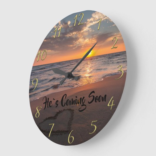 ER KOMMT BALD AUF DEN Christlichen Zwergmeer Große Wanduhr (Winkel)