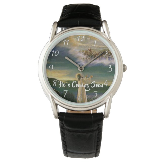 ER KOMMT BALD Christlicher Glaube Armbanduhr (Vorderseite)