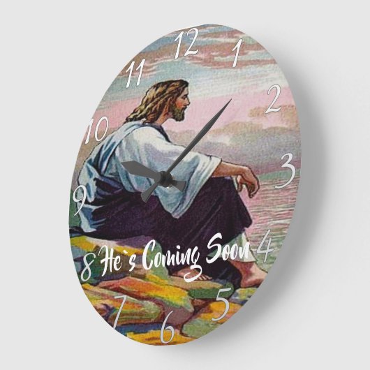 ER KOMMT BALD Christlicher Glaube Große Wanduhr (Winkel)