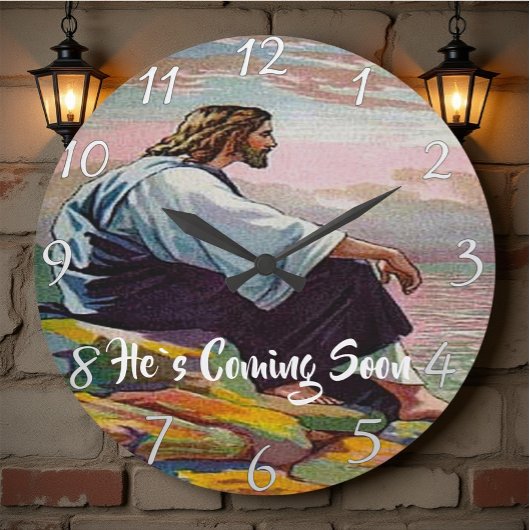 ER KOMMT BALD Christlicher Glaube Große Wanduhr