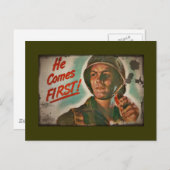 Er kommt erste WWII Nahrungsmittelrationierung Postkarte (Vorne/Hinten)