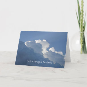 Er kommt in den Wolken Christliches Zitat Karte