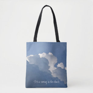 Er kommt in den Wolken Christliches Zitat Tasche