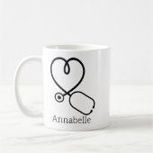 ER Krankenpflege Liebe Herz Personalisiert Kaffeetasse (Links)