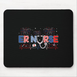 Er Krankenpfleger 4. Juli Amerikanische Flagge Pat Mousepad