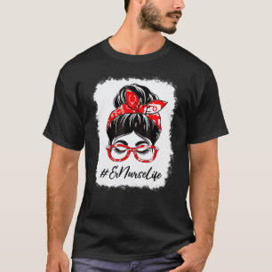 Er Krankenpfleger gebleichtes unordentliches Dutt T-Shirt