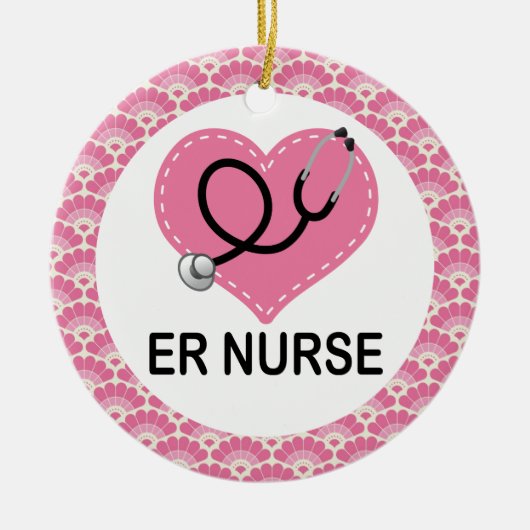 Er-Krankenschwester-Geschenk-Verzierung Keramik Ornament (Vorne)