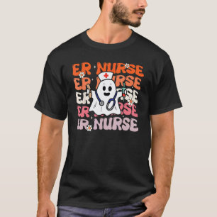 ER-Krankenschwester Groovy Lustiger Halloween-Geis T-Shirt