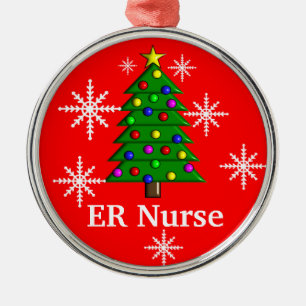Er-Krankenschwester-Weihnachtsbaum-Verzierung Silbernes Ornament