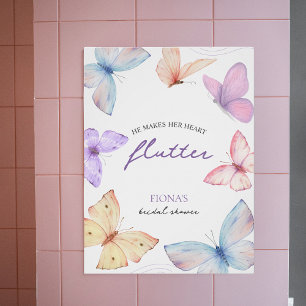 Er lässt ihr Herz flattern Elegantes Brautparty Poster