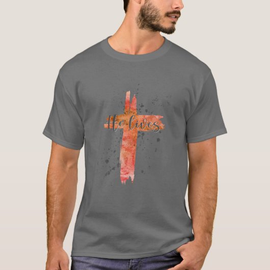 Er lebt den religiösen Christlichen Ostern Jesus k T-Shirt (Vorderseite)