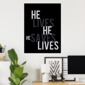 Er lebt. Er Rette. Poster (Heimbüro)