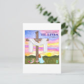 Er lebt inspirierende Postkarte (Stehend Vorderseite)