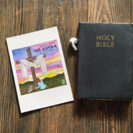 Er lebt inspirierende Postkarte