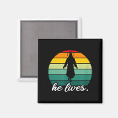 Er lebt Jesus Christus Auferstehung Magnet (Vorderseite/Rückseite)