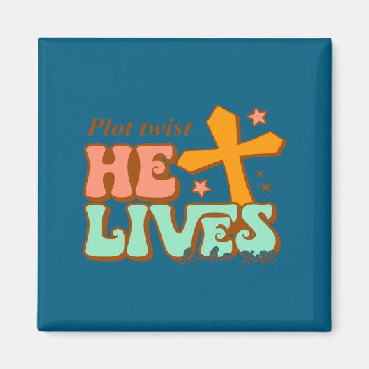 Er lebt Kreuz Frohe Ostern Ostern Magnet (Vorne)