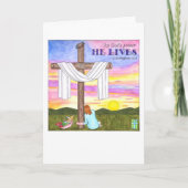 Er lebt Osterkarte Feiertagskarte (Vorderseite)