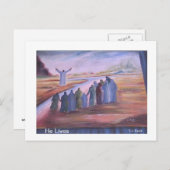 Er lebt, predigt und unterrichtet postkarte (Vorne/Hinten)