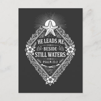 Er leitet mich neben stillen Wassern Psalm 23:2 Ch Postkarte