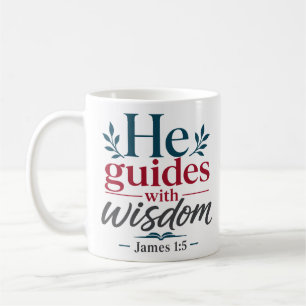 Er leitet mit Weisheit, inspirierende biblische Wa Kaffeetasse