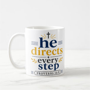 Er lenkt jeden Schritt Inspirierende Schrift Kaffeetasse