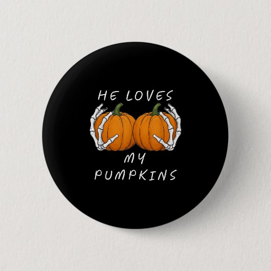 Er Liebe mein Pumkin Halloween Funny Couple Matchi Button (Vorderseite)
