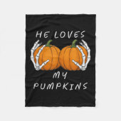 Er Liebe mein Pumkin Halloween Funny Couple Matchi Fleecedecke (Vorderseite)