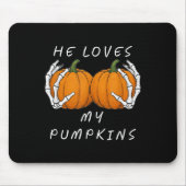 Er Liebe mein Pumkin Halloween Funny Couple Matchi Mousepad (Vorne)