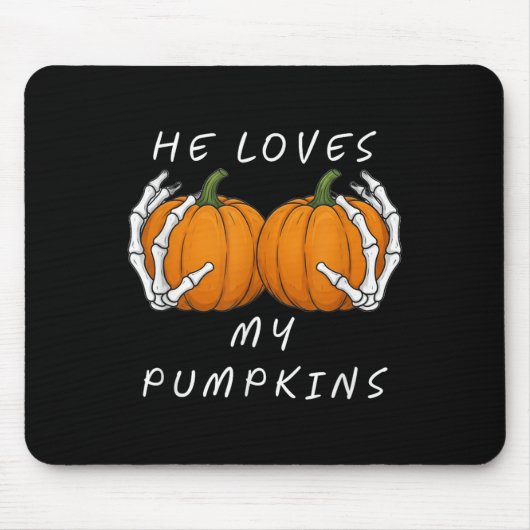 Er Liebe mein Pumkin Halloween Funny Couple Matchi Mousepad (Vorne)