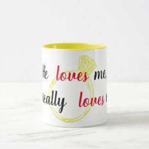 "Er Liebe mich" Verlobung Tasse